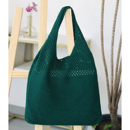 New Retro Hollow Knitting Handbag Shoulder Bag Knitted Bag Wool Bag Wild Storage Bag Women Totes Bag