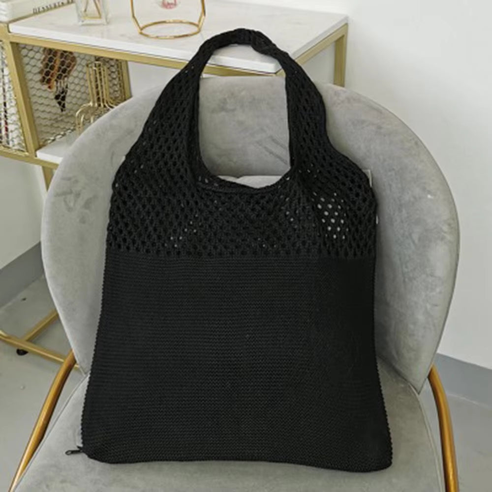 New Retro Hollow Knitting Handbag Shoulder Bag Knitted Bag Wool Bag Wild Storage Bag Women Totes Bag