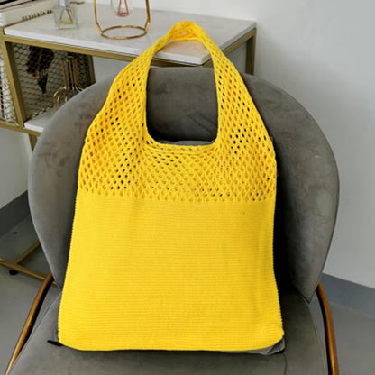 New Retro Hollow Knitting Handbag Shoulder Bag Knitted Bag Wool Bag Wild Storage Bag Women Totes Bag