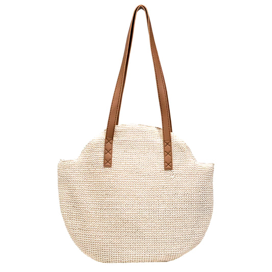 2024 Summer round Straw Bags Women Boho Rattan Underarm Shoulder Bag Handmade Woven Beach Handbags Large Capacity Travel Totes