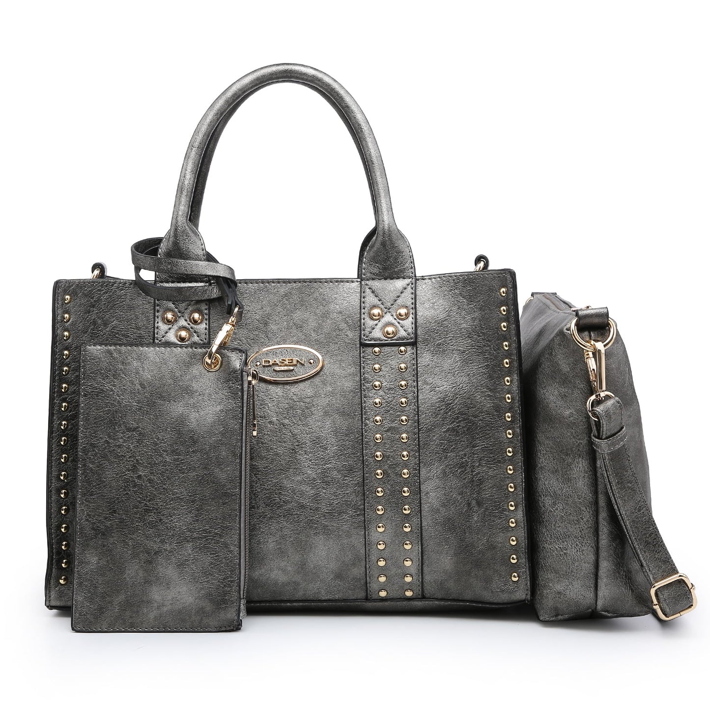 Three-piece handbag (briefcase, wallet and handbag)