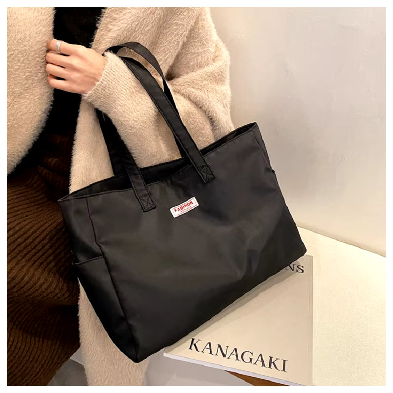 Korean Version Tote Bag Nylon Waterproof Oxford Cloth Simple Ladies Large-Capacity Shoulder Handbag Large-Capacity Shoulder Bag