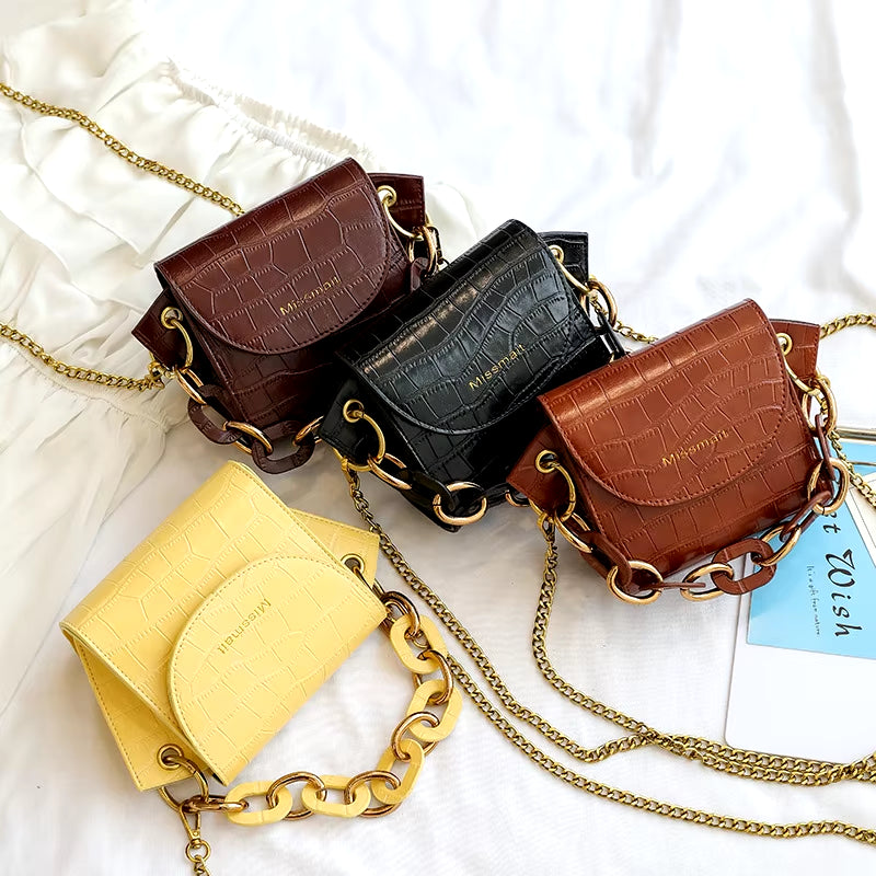 Mini Bag Women Bag 2021 New Simple and Versatile Small Bag Crossbody Bag Chain Wing Bag Tide Leather