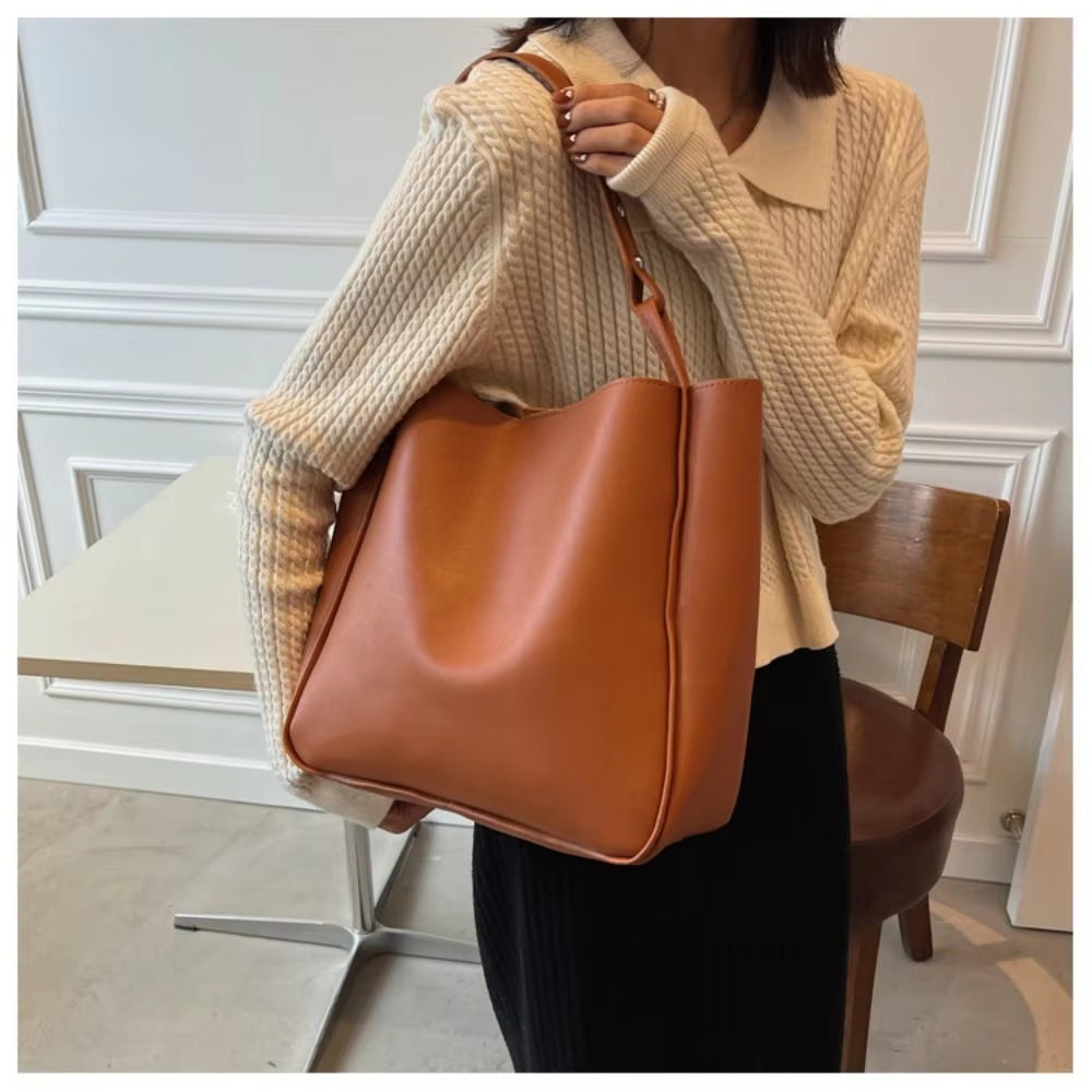 2023 New Women Handbags Famous Brand Shoulder Bags Shopping and Travel Bags Large Capacity Female'S Bags Made of Leather