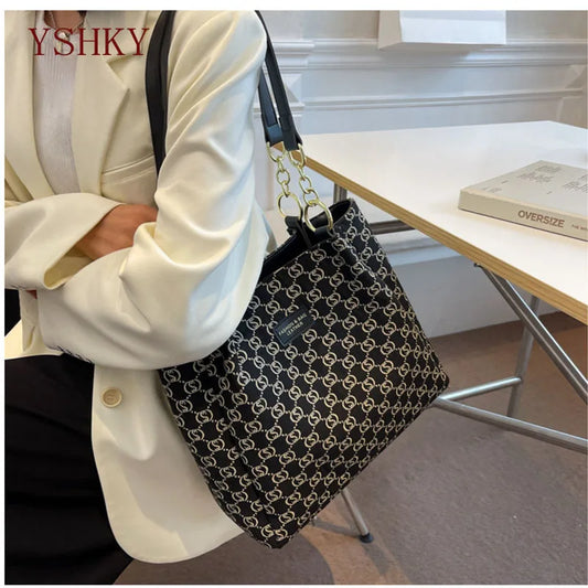 New Women Bag Shoulder Bag Handbag Sac a Main Casual Foreign Style Plaid Women'S Bag Large Capacity Tote Bags