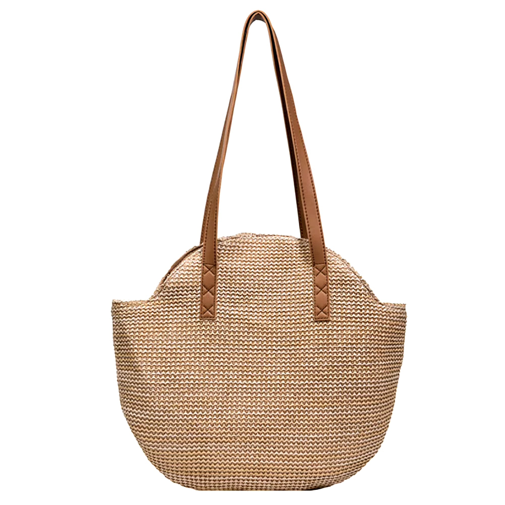 2024 Summer round Straw Bags Women Boho Rattan Underarm Shoulder Bag Handmade Woven Beach Handbags Large Capacity Travel Totes